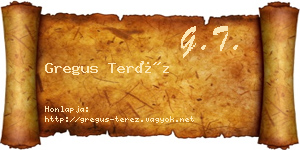 Gregus Teréz névjegykártya