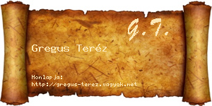 Gregus Teréz névjegykártya